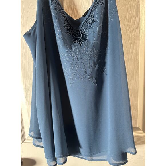 Torrid Sophie Chiffon Embroidered Swing Cami - Blue - Size 4X - Picture 7 of 10